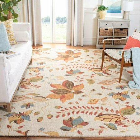 Safavieh 2 x 3 ft. Accent Country and Floral Blossom- Beige and Multi Hand Hooked Rug BLM913C-2